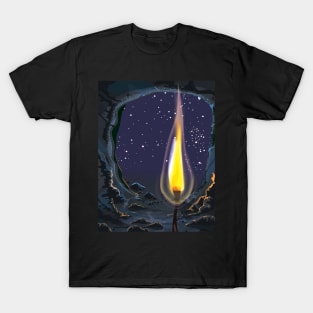 Lit Flame in a Cave T-Shirt